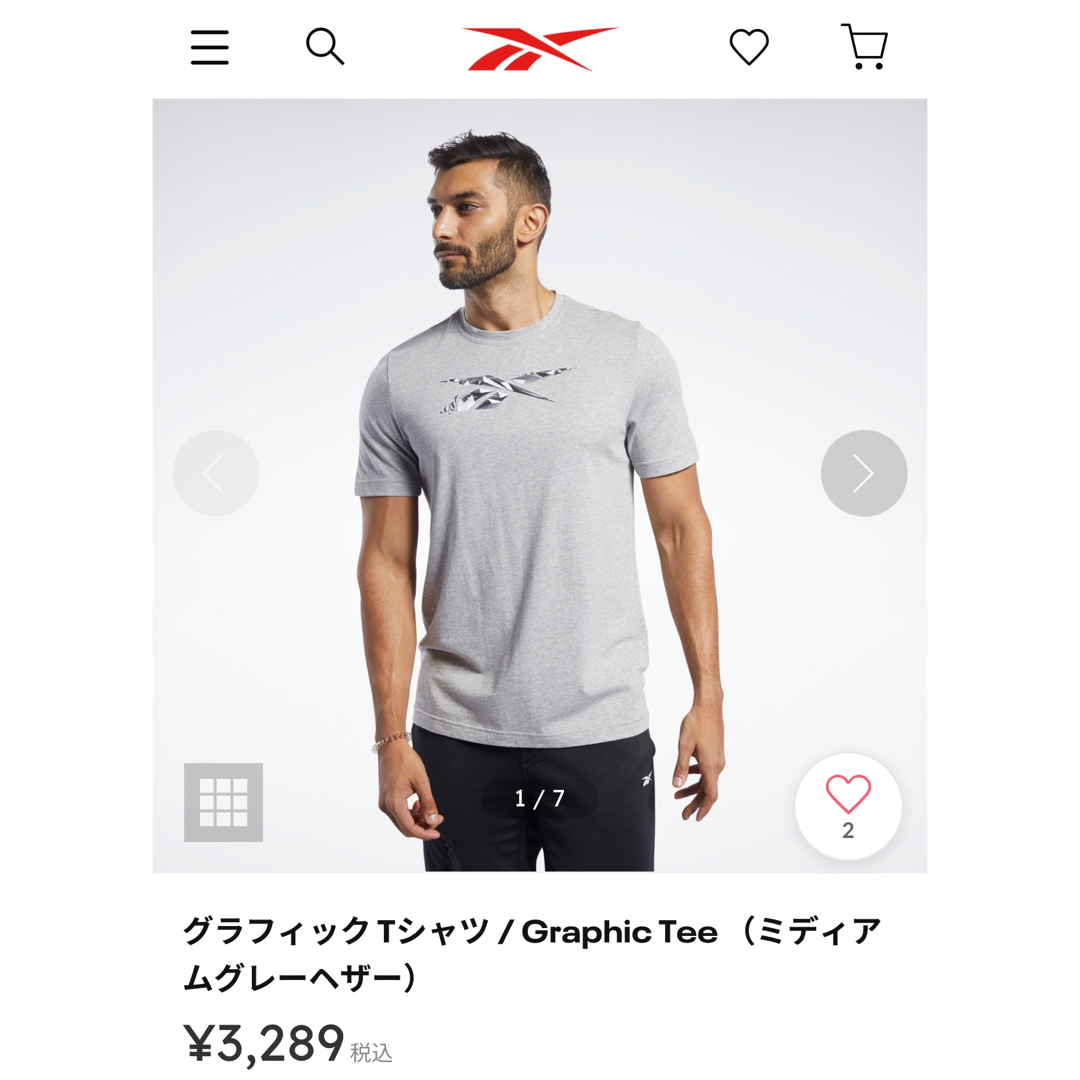 Reebok(リーボック)のグラフィック Tシャツ / Graphic Tee （ミディアムグレーヘザー） メンズのトップス(Tシャツ/カットソー(半袖/袖なし))の商品写真