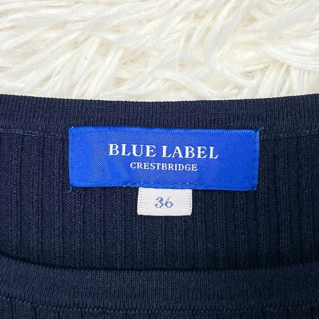 BLUE LABEL CRESTBRIDGE(ブルーレーベルクレストブリッジ)の極美品☆ブルーレーベルクレストブリッジ  ドッキングワンピース 切替 ネイビーS レディースのワンピース(ひざ丈ワンピース)の商品写真