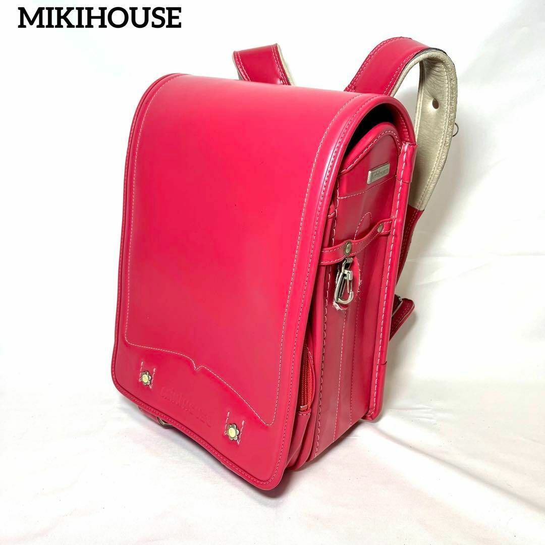 mikihouse(ミキハウス)の希少 レア MIKIHOUSE ランドセル ピンク ランドセルカバー付き キッズ/ベビー/マタニティのこども用バッグ(ランドセル)の商品写真