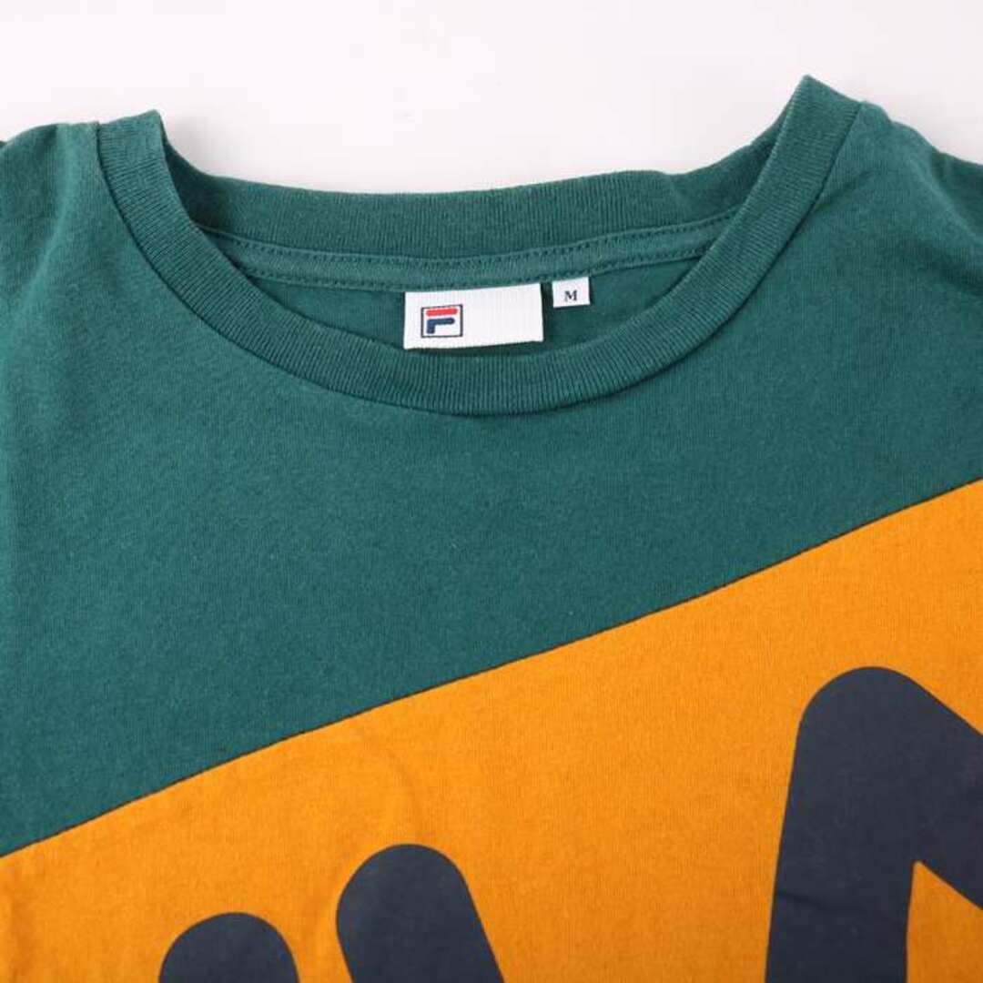 FILA(フィラ)のフィラ 半袖TシャツロゴT スポーツウエア メンズ Mサイズ 緑×黄土×白×紺 FILA メンズのトップス(Tシャツ/カットソー(半袖/袖なし))の商品写真