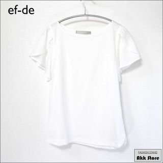 エフデ(ef-de)のef-de レディース トップス 半袖 カットソー 袖フリル 白 M(カットソー(半袖/袖なし))