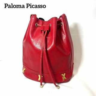 Paloma Picasso - by Paloma Picasso 巾着ショルダーバッグ 赤 ヴィンテージ