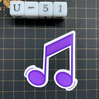防水ステッカー　音楽記号　メロディー　カラフル　ミュージック　装飾　U-51(シール)
