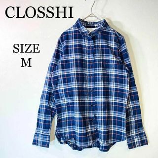 シマムラ(しまむら)のCLOSSHI しまむら　チェックシャツ　綿85% レーヨン15% コットン　M(シャツ/ブラウス(長袖/七分))