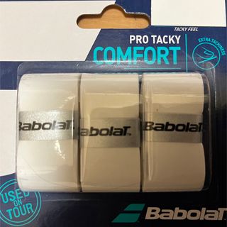 バボラ(Babolat)の新品 未使用 ホワイト バボラ Babolat グリップテープ プロ タッキー(バドミントン)