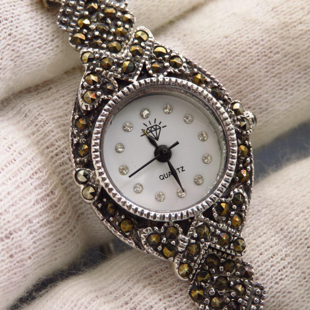 銀製 ジュエリーウォッチ シルバー925 SILVER マーカサイト レディースのファッション小物(腕時計)の商品写真