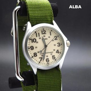 セイコー(SEIKO)のALBA ミリタリーウォッチ 蛍光文字盤 (腕時計(アナログ))