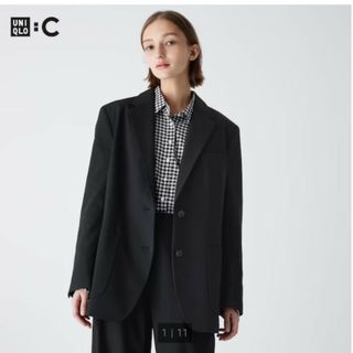 ユニクロ(UNIQLO)のUNIQLO C＊2024人気完売リラックステーラードジャケットブラックL(テーラードジャケット)