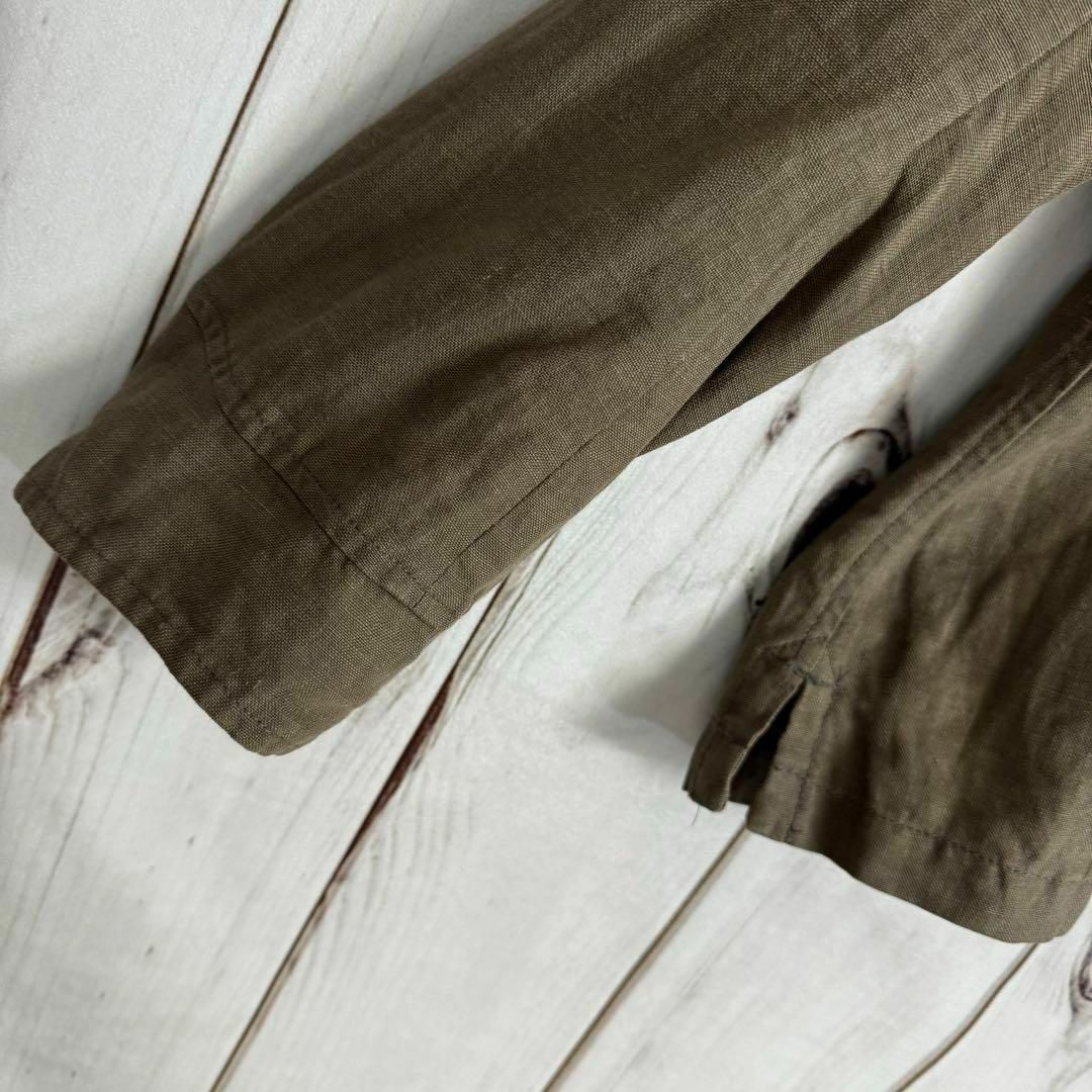 【希少素材】　ポールスミス　シャツジャケット　リネン100% 麻　カーキ　深緑 メンズのトップス(Tシャツ/カットソー(七分/長袖))の商品写真