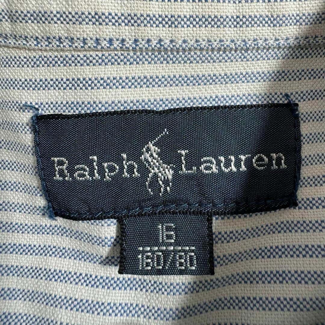 Ralph Lauren(ラルフローレン)の【定番デザイン】　ラルフローレン　長袖シャツ　ストライプ　カラーポニー刺繍　M レディースのトップス(シャツ/ブラウス(長袖/七分))の商品写真