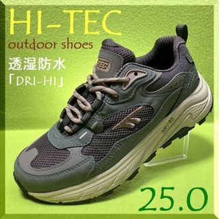 ハイテック(HI-TEC)の25.0cm 透湿防水　ハイテック　HKU16 EASTEND WP　Sグリーン(スニーカー)