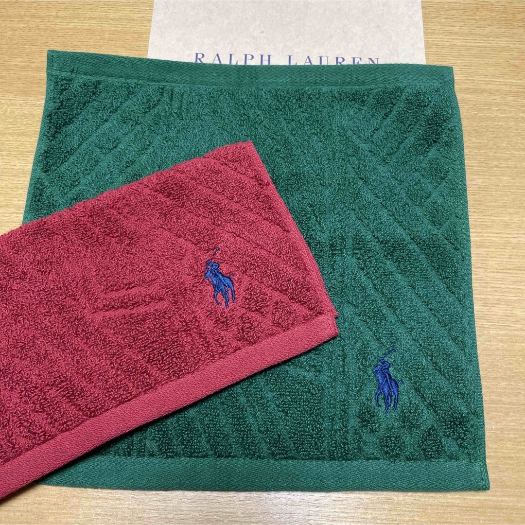 Ralph Lauren(ラルフローレン)の新品未使用　ラルフローレン　ハンドタオル　2枚 メンズのファッション小物(ハンカチ/ポケットチーフ)の商品写真