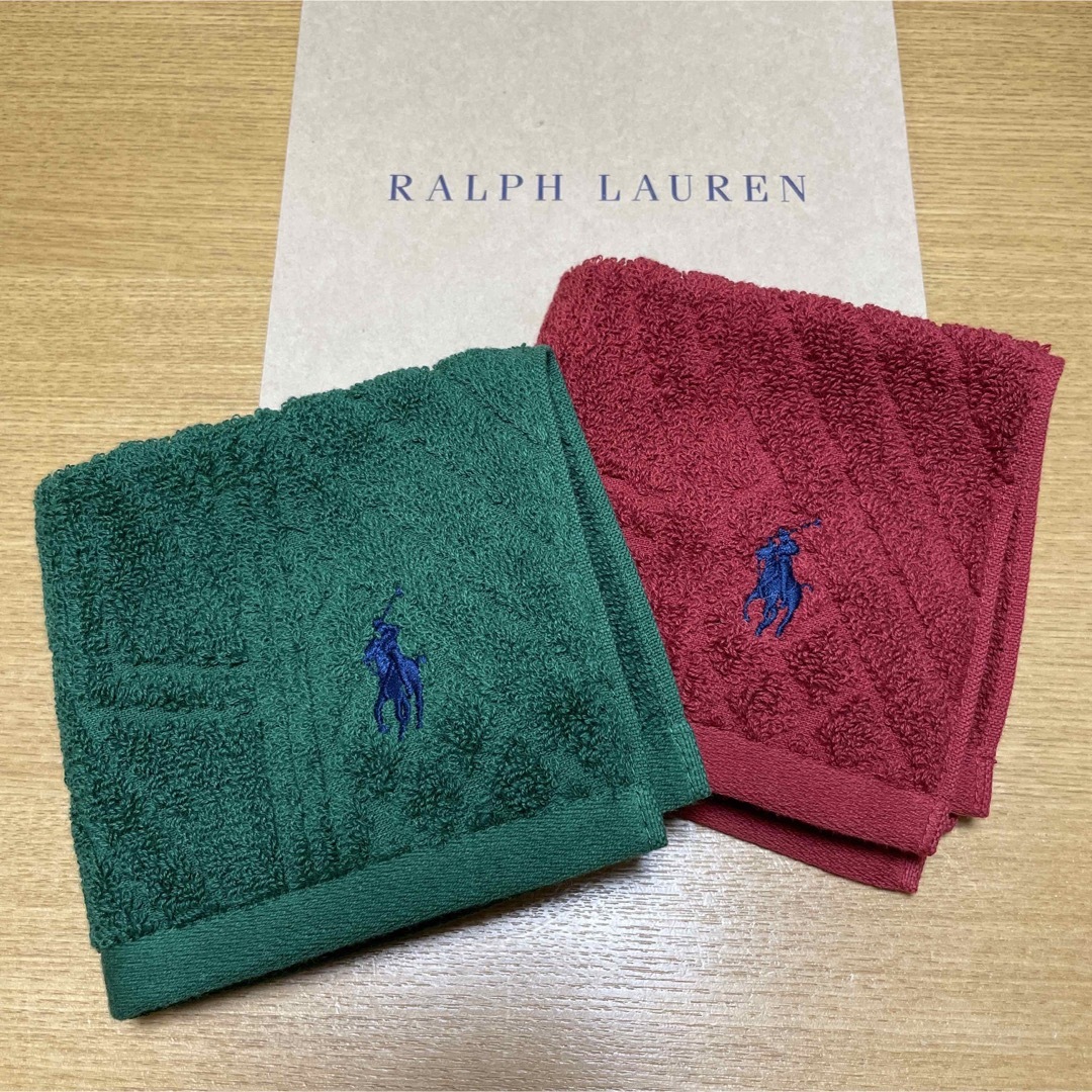 Ralph Lauren(ラルフローレン)の新品未使用　ラルフローレン　ハンドタオル　2枚 メンズのファッション小物(ハンカチ/ポケットチーフ)の商品写真