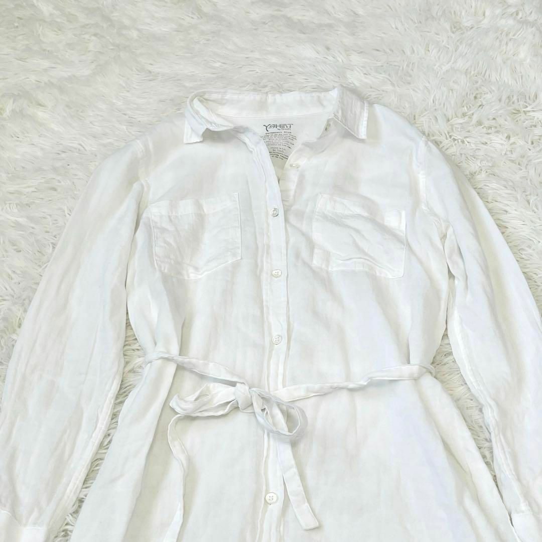 YANUK(ヤヌーク)のYANUK ヤヌーク　白シャツ　ワンピース　S レディースのワンピース(ひざ丈ワンピース)の商品写真