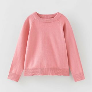 ザラキッズ(ZARA KIDS)の【新品】ZARA KIDS  プレーンニットセーター  164cm  ピンク(ニット)