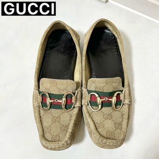 グッチ(Gucci)のGUCCI グッチ　GG柄　ビットローファー ドライビングシューズ　34.5(ローファー/革靴)