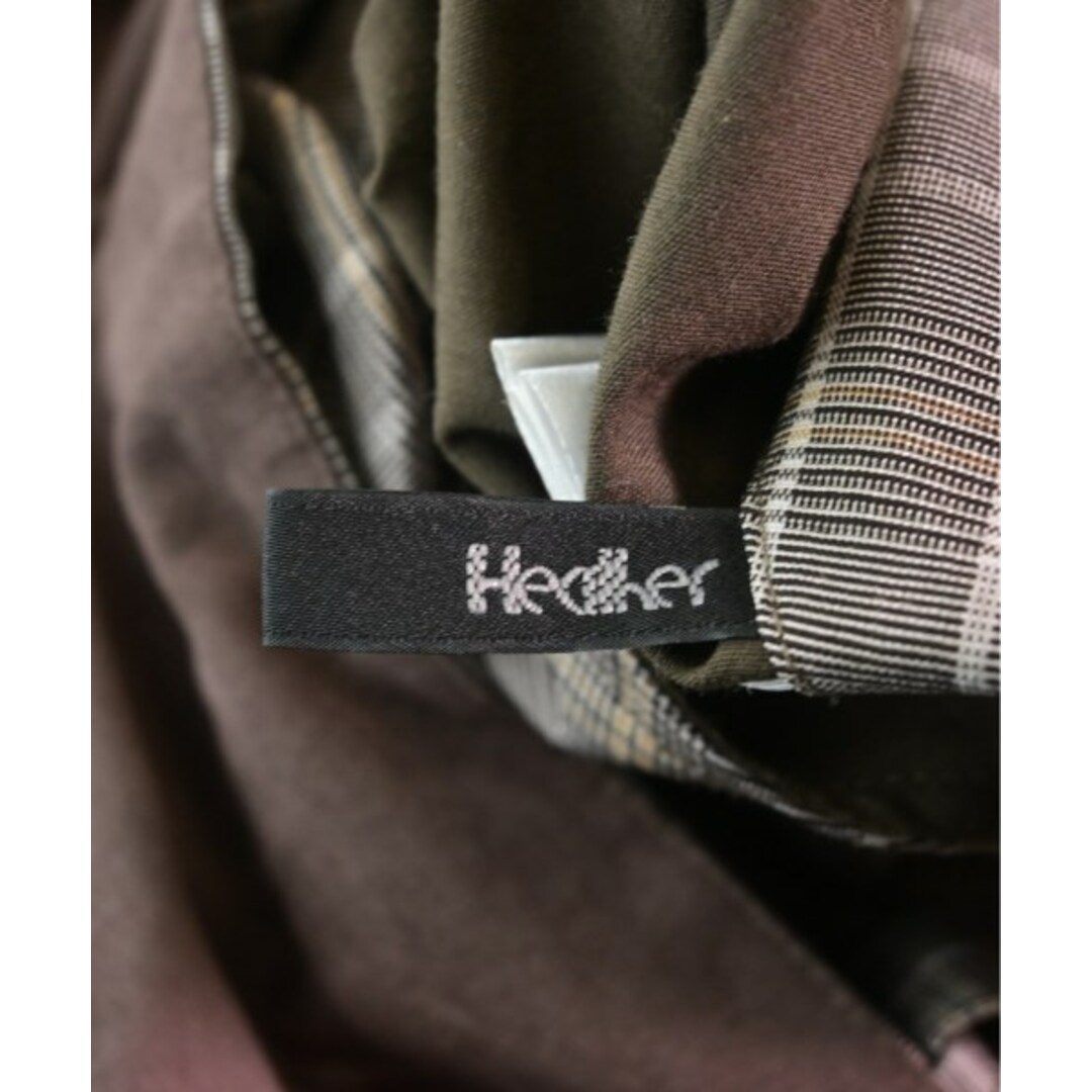 heather(ヘザー)のHeather ヘザー ひざ丈スカート S 茶x白(チェック) 【古着】【中古】 レディースのスカート(ひざ丈スカート)の商品写真