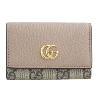 グッチ(Gucci)の【中古】Gucci グッチ GGスプリーム レザー GGマーモント 6連 キーケース 456118 ベージュ/ピンク gy(その他)