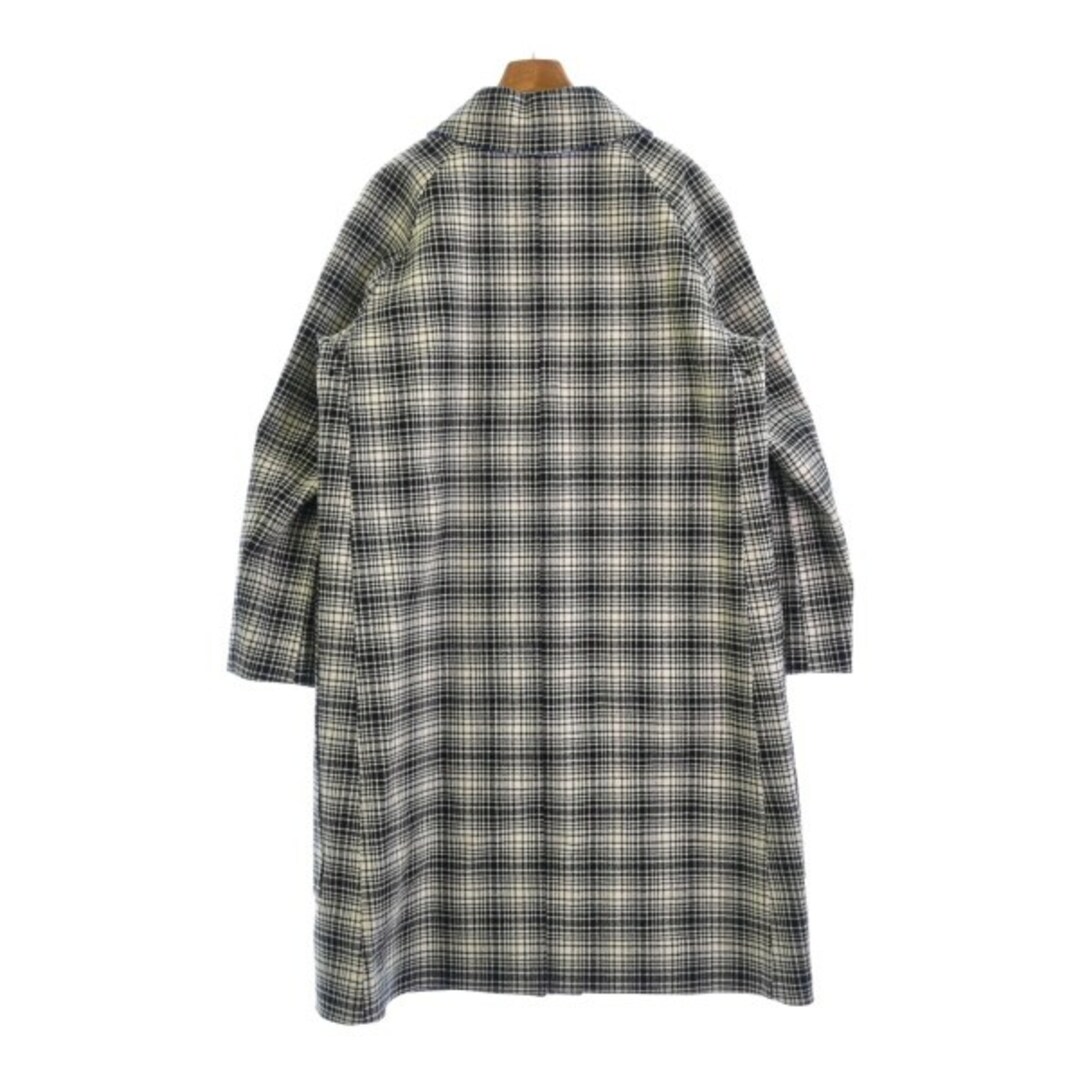 BURBERRY(バーバリー)のBURBERRY ステンカラーコート 42(M位) 白x黒(チェック) 【古着】【中古】 レディースのジャケット/アウター(その他)の商品写真