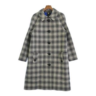 バーバリー(BURBERRY)のBURBERRY ステンカラーコート 42(M位) 白x黒(チェック) 【古着】【中古】(その他)