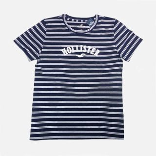 ホリスター(Hollister)の★新品★ホリスター★アップリケロゴボーダー半袖Tシャツ (Navy/S)(Tシャツ(半袖/袖なし))