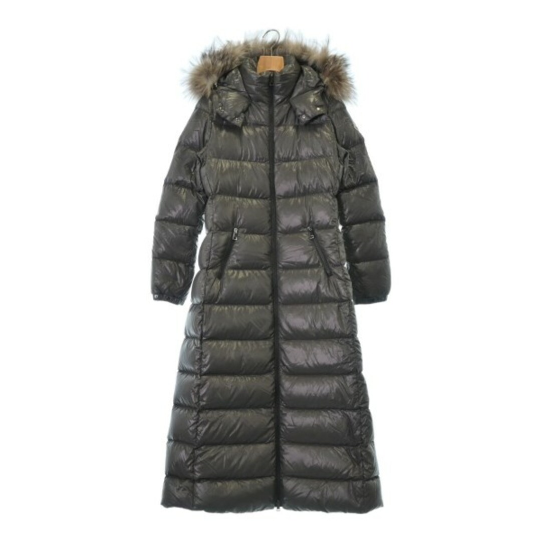 MONCLER(モンクレール)のMONCLER モンクレール ダウンコート 2(M位) グレー 【古着】【中古】 レディースのジャケット/アウター(ダウンコート)の商品写真