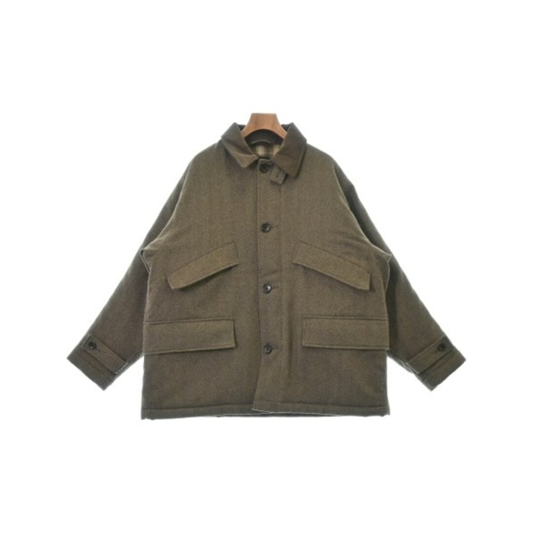 DAIWA PIER39 ステンカラーコート S 茶(ヘリンボーン) 【古着】【中古】 メンズのジャケット/アウター(ステンカラーコート)の商品写真