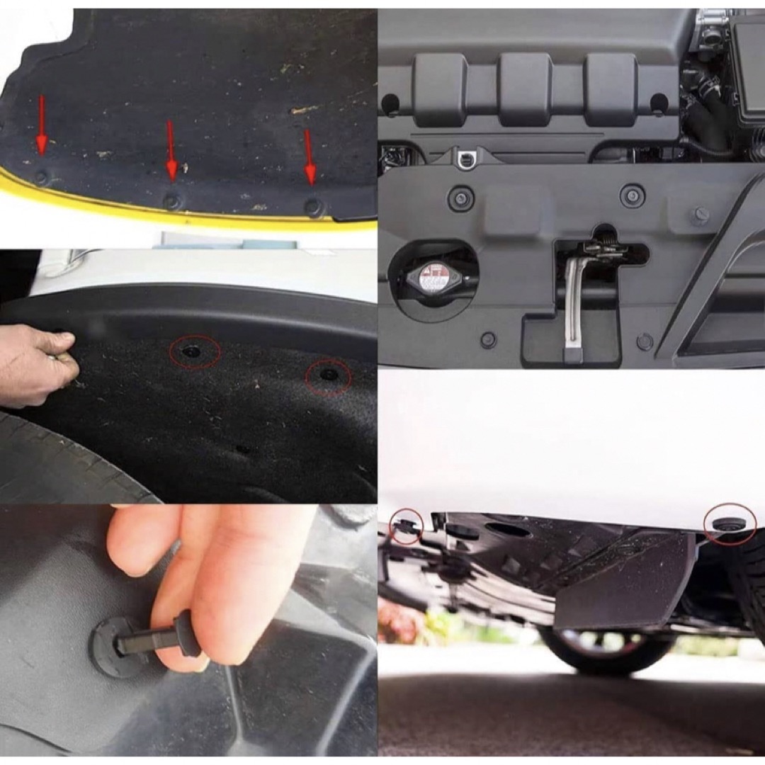 プラスティリベット バンパークリップ ネジ式 8㎜ 5個 自動車/バイクの自動車(汎用パーツ)の商品写真