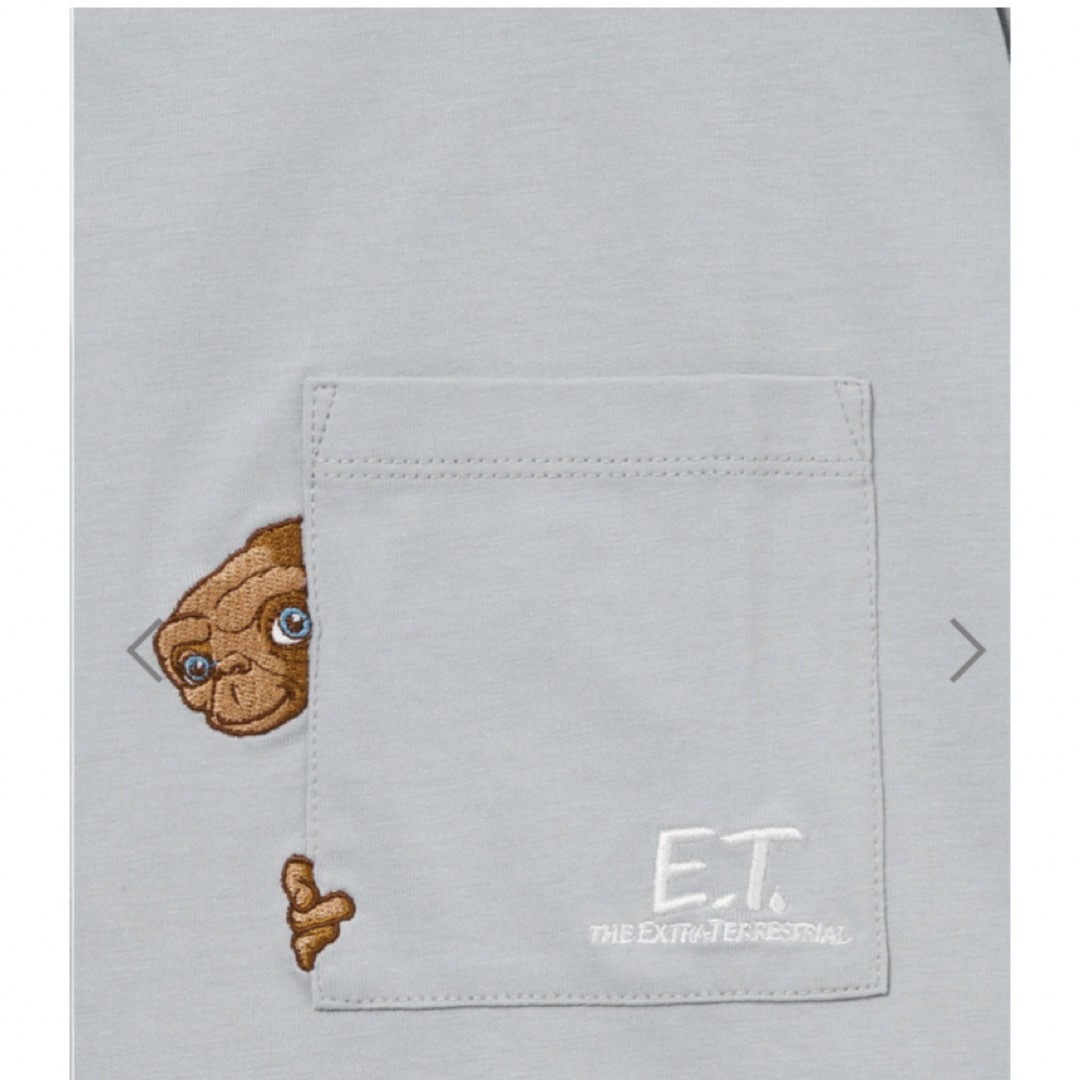 Design Tshirts Store graniph(グラニフ)のE.T.    のぞく｜レイヤードTシャツ　　Lサイズ メンズのトップス(Tシャツ/カットソー(半袖/袖なし))の商品写真