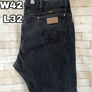 ラングラー(Wrangler)のラングラー デニム 90s 13MWZ メキシコ製 革タグ ブラック 42×32(デニム/ジーンズ)