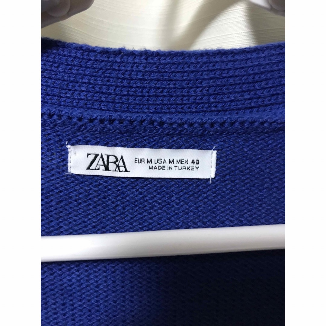 ZARA(ザラ)のZARA ザラ ニットカーディガン ブルー 青 サイズM メンズのトップス(カーディガン)の商品写真