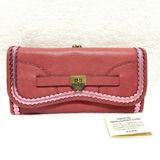 アナスイ(ANNA SUI)の極美品　アナスイ　かぶせ　がま口　長財布　バタフライ　フリル　レース　ピンク(財布)