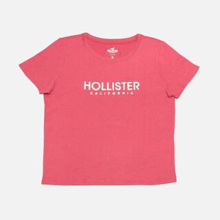 ホリスター(Hollister)の★新品★ホリスター★フロッキープリント半袖Tシャツ (Pink/M)(Tシャツ(半袖/袖なし))