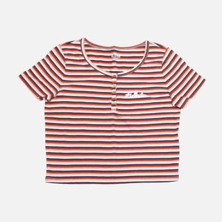 ホリスター(Hollister)の★新品★ホリスター★ボーダースナップヘンリーTシャツ (Multi/M)(Tシャツ(半袖/袖なし))