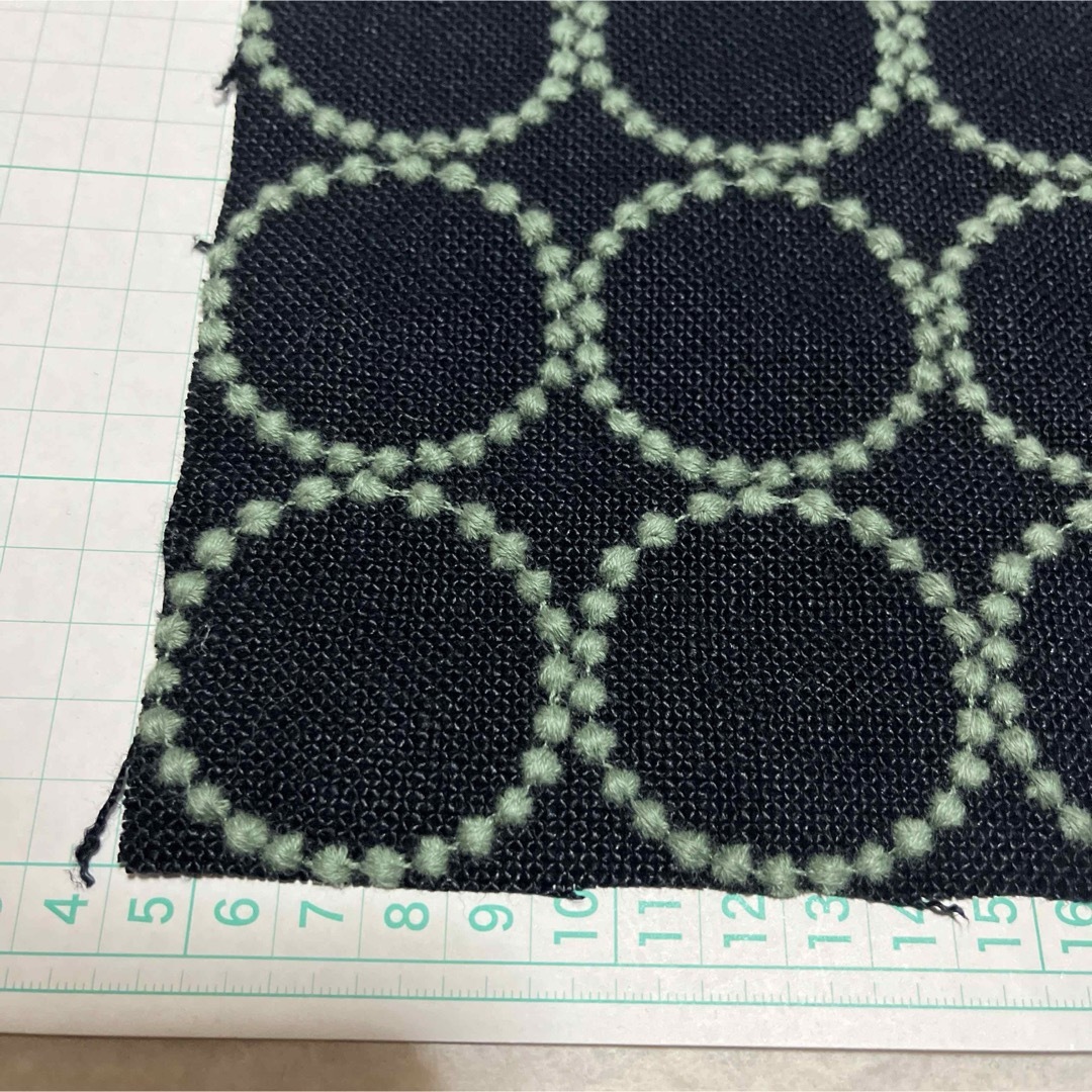 ミナペルホネン tambourine navy + light green - 手芸素材・材料 ミナペルホネン tambourine navy + light green - 手芸素材・材料