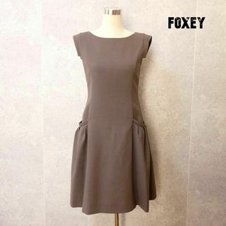 フォクシー(FOXEY)の美品 FOXEY デイジーアフタヌーン フレア ショートスリーブ ワンピース(ひざ丈ワンピース)