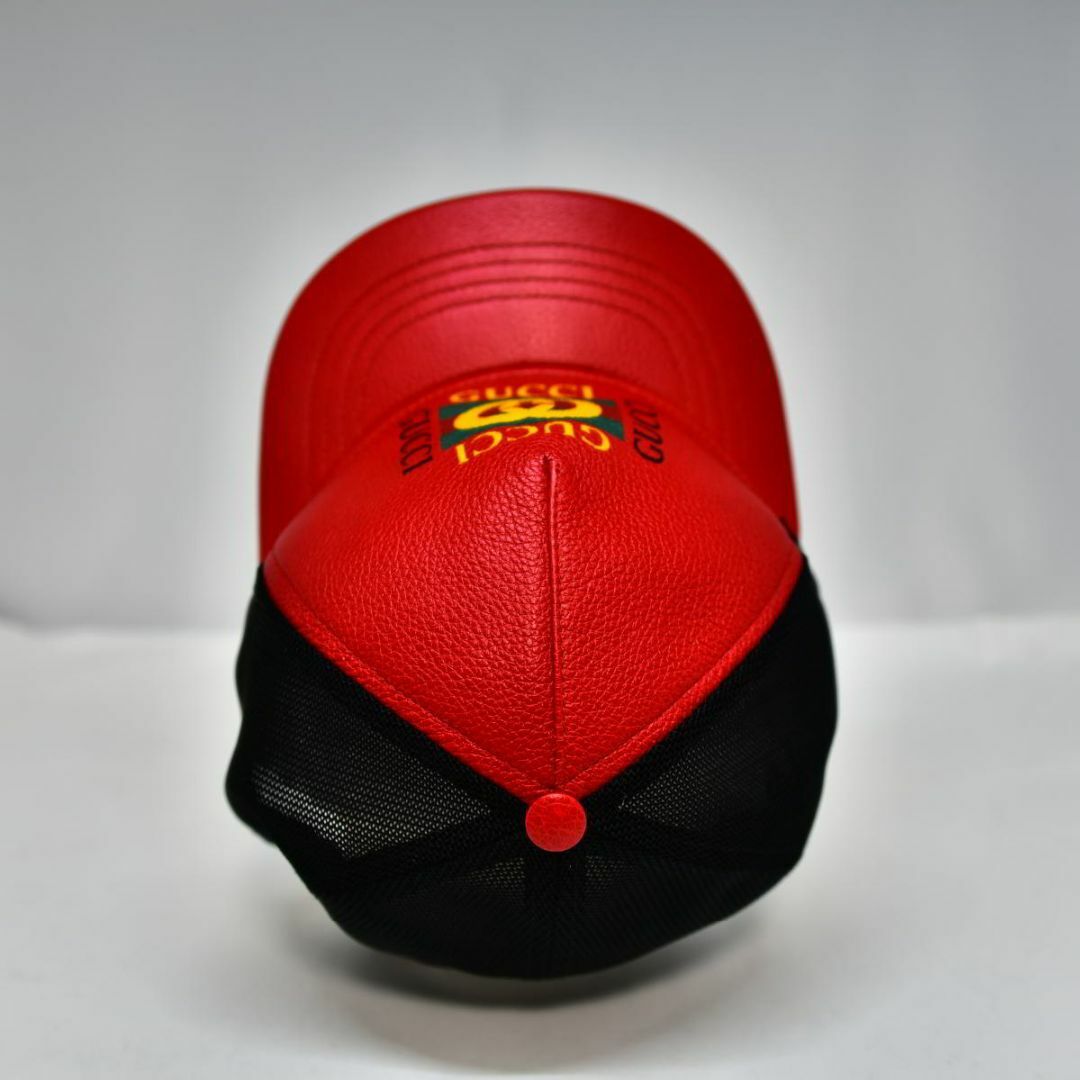 Gucci(グッチ)のほぼ新品 鑑定済 グッチ GUCCI ベースボールキャップ レザー・メッシュ メンズの帽子(キャップ)の商品写真