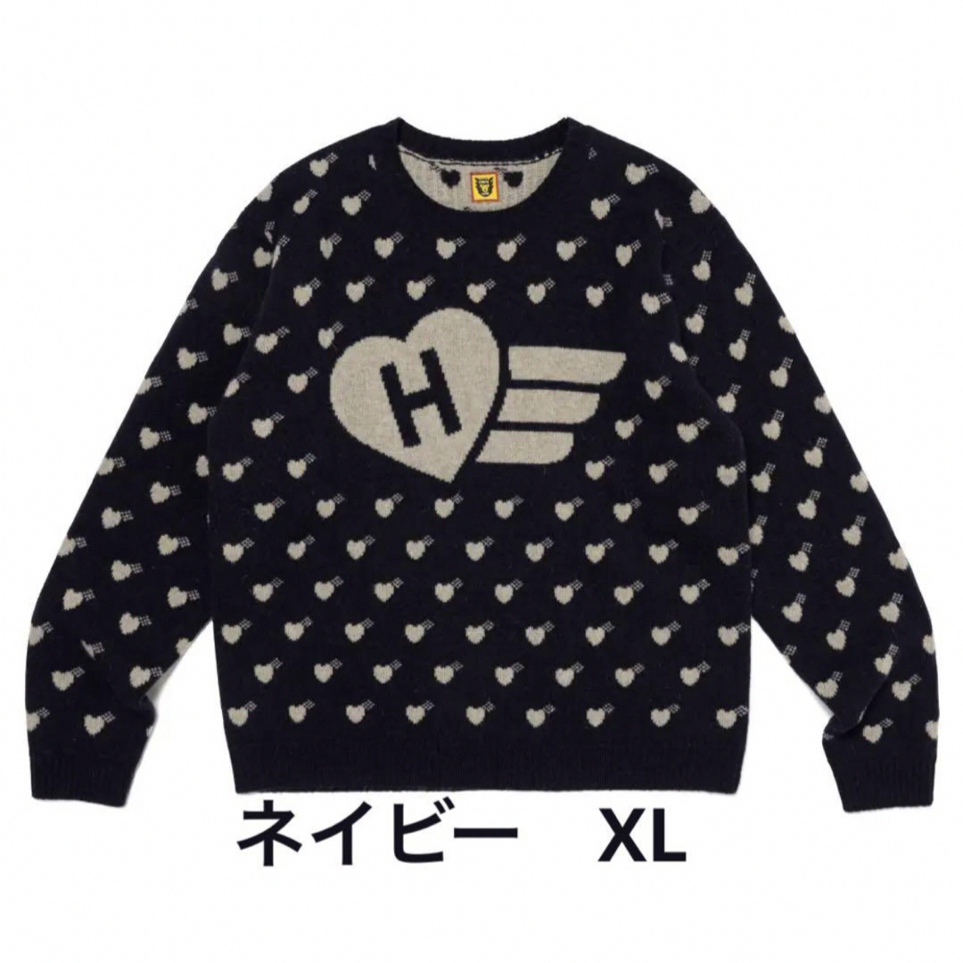 HUMAN MADE(ヒューマンメイド)のHUMAN MADE ハートニット  HEART KNIT SWEATER メンズのトップス(ニット/セーター)の商品写真