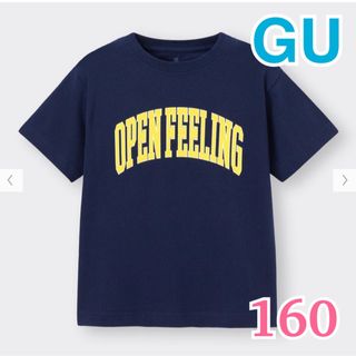 GU - 新品 ★ GU ★ BOYS グラフィックT 半袖 カレッジロゴ2 / ネイビー