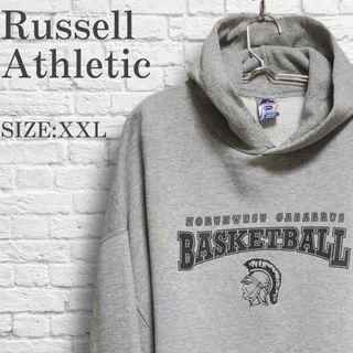 ラッセルアスレティック(Russell Athletic)の【古着】ラッセル/パーカー/スウェット/グレー/プリント/00's/XXL(パーカー)