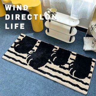 BEAMS DESIGN - DreamMachine ロングラグ マット 猫 足 ねこ柄 カーペット