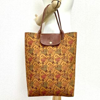 ロンシャン(LONGCHAMP)のLONGCHAMP ロンシャン　縦長　トートバッグ バッグ＆コスメ柄(トートバッグ)