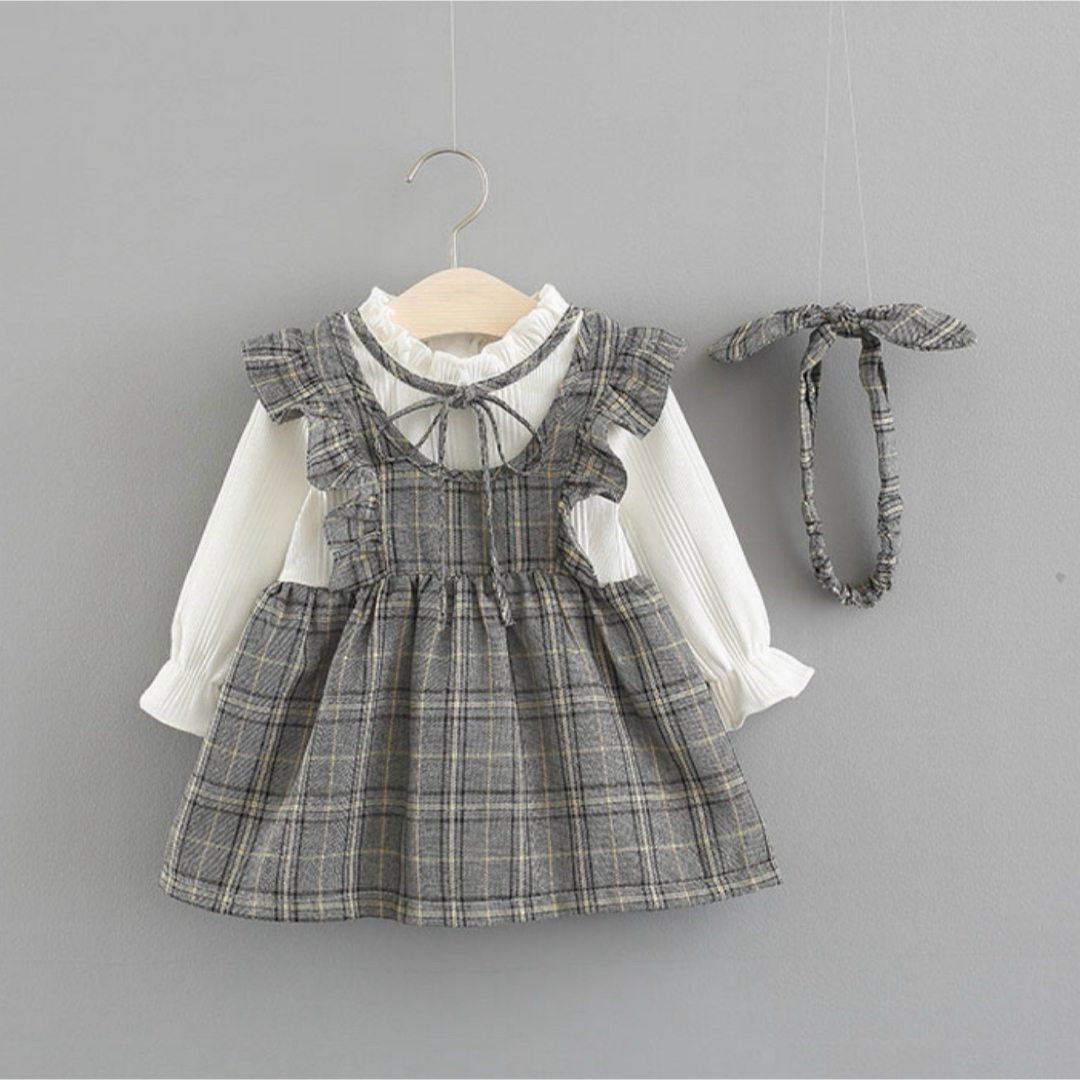 ワンピース フォーマル グレンチェック 90サイズ キッズ/ベビー/マタニティのキッズ服女の子用(90cm~)(ワンピース)の商品写真