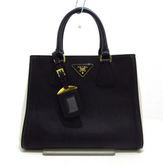 プラダ(PRADA)のPRADA(プラダ) トートバッグ トライアングルロゴ 黒×白 バイカラー サフィアーノレザー(トートバッグ)