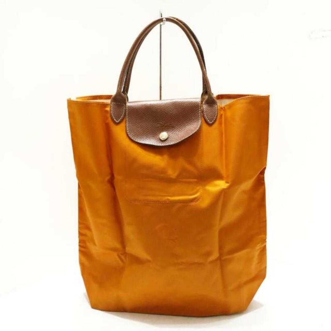 LONGCHAMP(ロンシャン)のLONGCHAMP(ロンシャン) ハンドバッグ ル・プリアージュオリジナル オレンジ×ダークブラウン ナイロン×レザー レディースのバッグ(ハンドバッグ)の商品写真