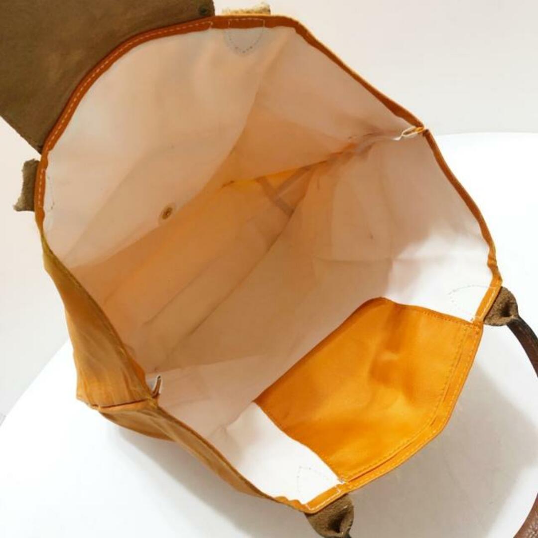 LONGCHAMP(ロンシャン)のLONGCHAMP(ロンシャン) ハンドバッグ ル・プリアージュオリジナル オレンジ×ダークブラウン ナイロン×レザー レディースのバッグ(ハンドバッグ)の商品写真
