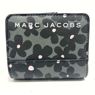 マークジェイコブス(MARC JACOBS)のMARC JACOBS(マークジェイコブス) 2つ折り財布美品  - ダークグレー×黒×ピンク 花柄/L字ファスナー PVC(塩化ビニール)(財布)