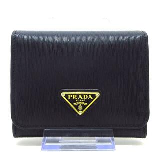 プラダ(PRADA)のPRADA(プラダ) 3つ折り財布美品  - 黒 レザー(財布)
