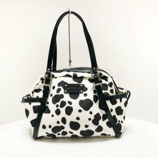 ケイトスペードニューヨーク(kate spade new york)のKate spade(ケイトスペード) ハンドバッグ - PXRU0896 白×黒 ダルメシアン柄 ナイロン×レザー(ハンドバッグ)