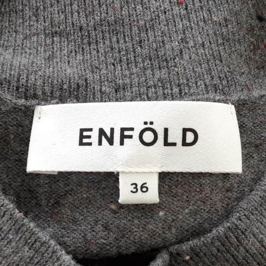 ENFOLD(エンフォルド)のENFOLD(エンフォルド) 長袖セーター サイズ36 S レディース美品  - グレー×ボルドー×マルチ Vネック/ショート丈 レディースのトップス(ニット/セーター)の商品写真